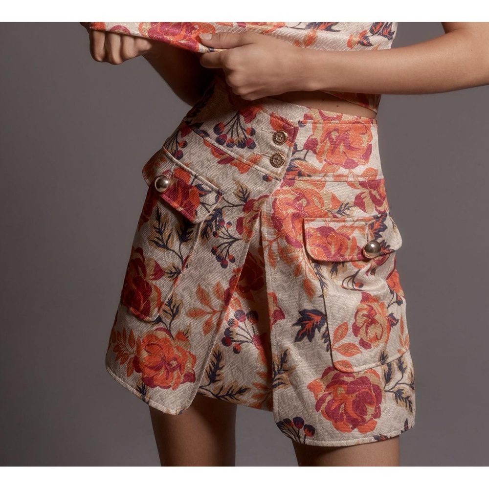Le Superbe Xtra Utility Floral Mini Skirt